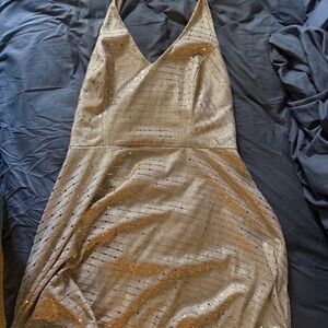 Elegant Gold Sequin Dress